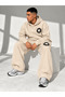 Unisex Circle Printed Oversize Winter Sweatshirt and Baggy Sweatpants Set - 3