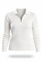 Ecru Polo Collar Zippered Ribbed Knitwear 5668