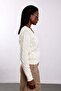 Ecru V-Neck Hair Knit Sweater 190877 - 3