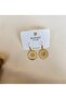 Xuping Ttm Steel Gold Color Round Patterned Dangle Earrings with Authentic Pattern - 2