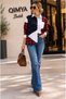 Nox Women's Oversized Plaid Combed Cotton Color-Blocked Shirt with V-Slit Back - 3