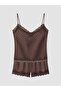 Alita City with a Difference from Lcw Dream Brown Satin Polka Dot Strap Women's Shorts Pajama Set - 3