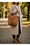 Hr02 Suede Leather Strap Pocket Bag-Tan