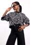 Black Patterned Crew Neck Sweater 1245 - 3