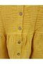 Wooden Button Children's Muslin Dress Mustard - 4