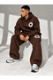 Unisex Circle Printed Oversize Winter Sweatshirt and Baggy Sweatpants Set - 3
