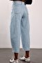 Light Blue Sequin Embroidered Barrel Jean 02111 - 2