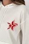 Women's Star Printed Hooded Sweatshirt with Kangaroo Pocket - 3