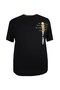 Unutmak Printed Men's Large Size Slim Fit Crew Neck Black T-Shirt