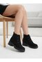 Black Suede Genuine Leather 4.5 cm Heeled Thick Sole Women's Boots - 8