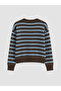 Esvab • Modern & Distinctive Zero Roba Collar Striped Women's Knitwear Cardigan - 8