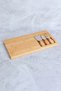 Bamboo Cheese Plate Set 37X18 cm Presentation and Cutting Board with 3 Cheese Knives - 4