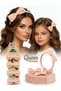 4-Piece Luxury Velvet Bow Special Design Comb Elastic Crown Buckle Women's and Children's Set Powder Pink Kitten Pink