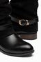 Nare Women's Black Shiny Leather Suede Buckle Detailed Short Boots - 3