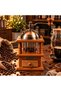 Manual Wooden Coffee Grinder Hand Grinder with Glass Chamber and Metal Wheel Nostalgic Coffee Grinding Machine