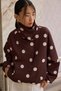Women's Polka Dot Short Coat Brown