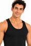 Men's Cotton Thick Strap Undershirt Flexible Comfortable Daily Underwear Anti-Sweat Fabric U-Neck Solid Color Basic Model - 5