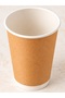100 Pcs 14 oz Double Wall Kraft Coffee Cup Without Lid Double Wall Hot Drink Paper Cup - 6