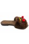 Women's Plush Fur Soft-Sole Lightweight Slippers with Cherry Details - 2