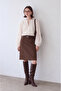 Brown Knee Length Skirt