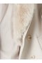 Ecru Fur Collar Women's Cashmere Coat - 6