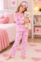 Girl's Button-Down Printed Pajama Set - 3
