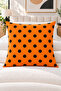 Black Orange Polka Dot Decorative Throw Pillow Cover 43X43 cm – (Double Sided) - 4