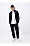 Regular Fit Elastic Leg Black Tracksuit