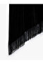 Batwing Sleeve High Neck Asymmetrical Tassel Velvet Cape Blouse - 3