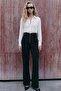 Zipper Detailed Trousers - Black