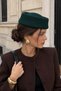 Women's Pillbox Hat – Hard Textured Synthetic Felt, Adjustable, Chin Strap