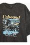 Washable Cotton Short Sleeve Oversize Crew Neck Printed T-Shirt - 3