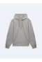 Relaxed Fit Pocket Detailed Hooded Gray Sweatshirt - 4