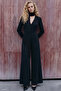 Tassel Scarf Crepe Jumpsuit - Black - 3