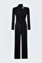 Tassel Scarf Crepe Jumpsuit - Black - 4
