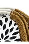 3-Piece Oval Wicker Tray Set Large, Medium, Small Sizes Black and White Leaf Petal Patterned Presentation Tray - 3