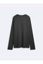 Regular Fit Raglan Sleeve Basic Gray Sweatshirt - 4