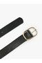 Rectangular Metal Buckle Faux Leather Belt - 3