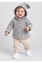 Hooded Pompom Knitted Baby Cardigan Buttoned Patterned Knitwear Jacket Autumn Winter Baby Cardigan