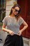 Women's Mercerized Transparent Low Sleeve Blouse - 2
