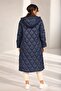 Coat with Hood, Zipper on the Front, Snaps on the Sides, Lined Long Puffer Coat - 4