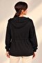 Women's Hooded Cardigan with Front Zipper, Embroidered Leather Detail, Pockets, Comfortable Fit - 4