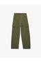 Three-Thread Ribbed Cargo Sweatpants with Tie Waist and Pockets - 4