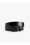 Textured Faux Leather Belt with Buckle