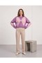 Women's Diamond Patterned Crew Neck Long Sleeve Knit Sweater - 2