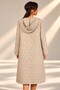 Women's Hooded Chain Detailed Pocketed Wave Pattern Self-Lined Hooded Midi Trench - 4