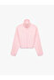 Balon Sleeve Zippered Hooded Sweatshirt