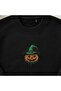 Witch Hat Pumpkin Lantern Embroidered Crew Neck Sweatshirt Unisex
