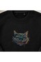 Wonderland Fantastic Cat Embroidered Crew Neck Sweatshirt Unisex