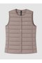 Vizyon New Season Beige Crew Neck Women's Puffer Vest - 5